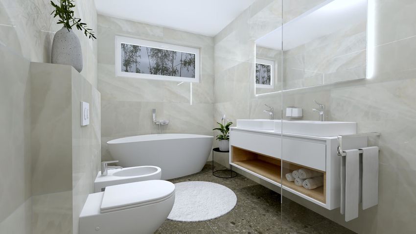 Čierno-biela luxusná kúpeľňa