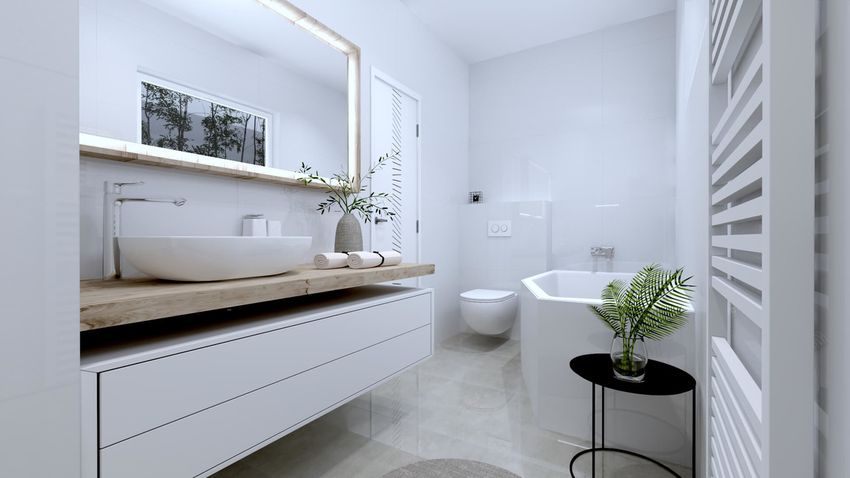 Sivo-biela malá kúpeľňa