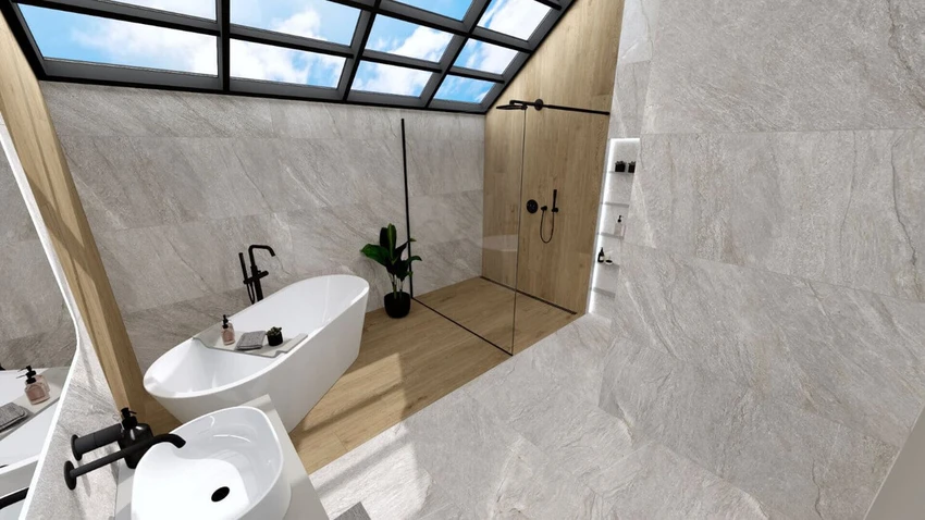 Luxusná kúpeľňa s presklenou strechou