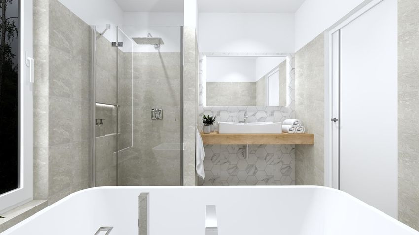 Kúpeľňa s hexagónovým vzorom