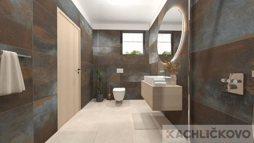 Výnimočná kúpeľňa v kombinácii kovu a betónu