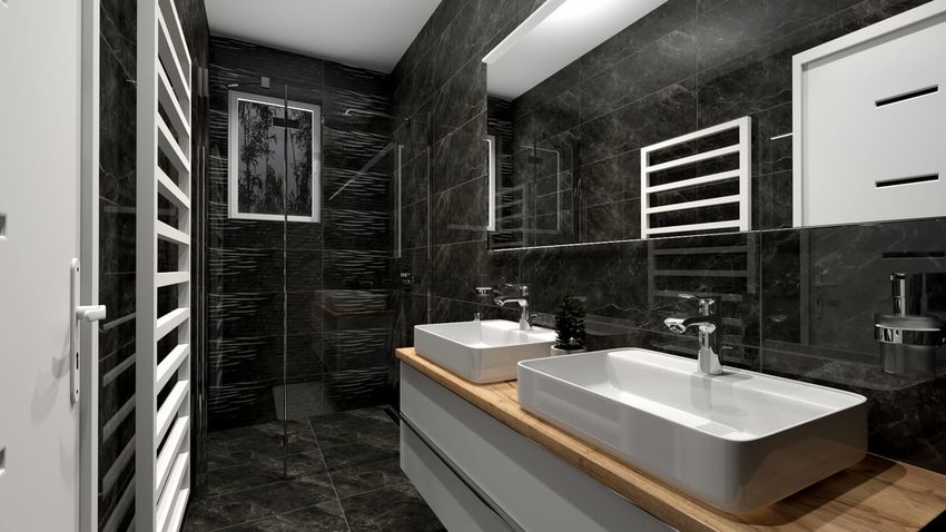 Luxusná čierna kúpeľňa